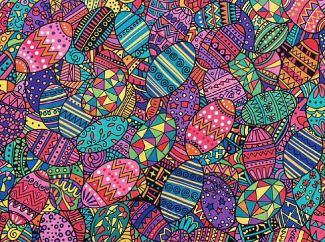 Vibrant Abstract Pattern with Overlapping Oval Shapes
