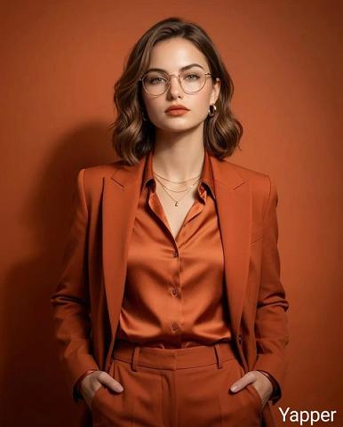 Elegant Studio Portrait: Monochromatic Tailored Suit