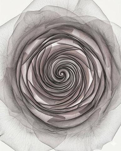 X-ray Transparent Art of Roses - Single Bloom Focus