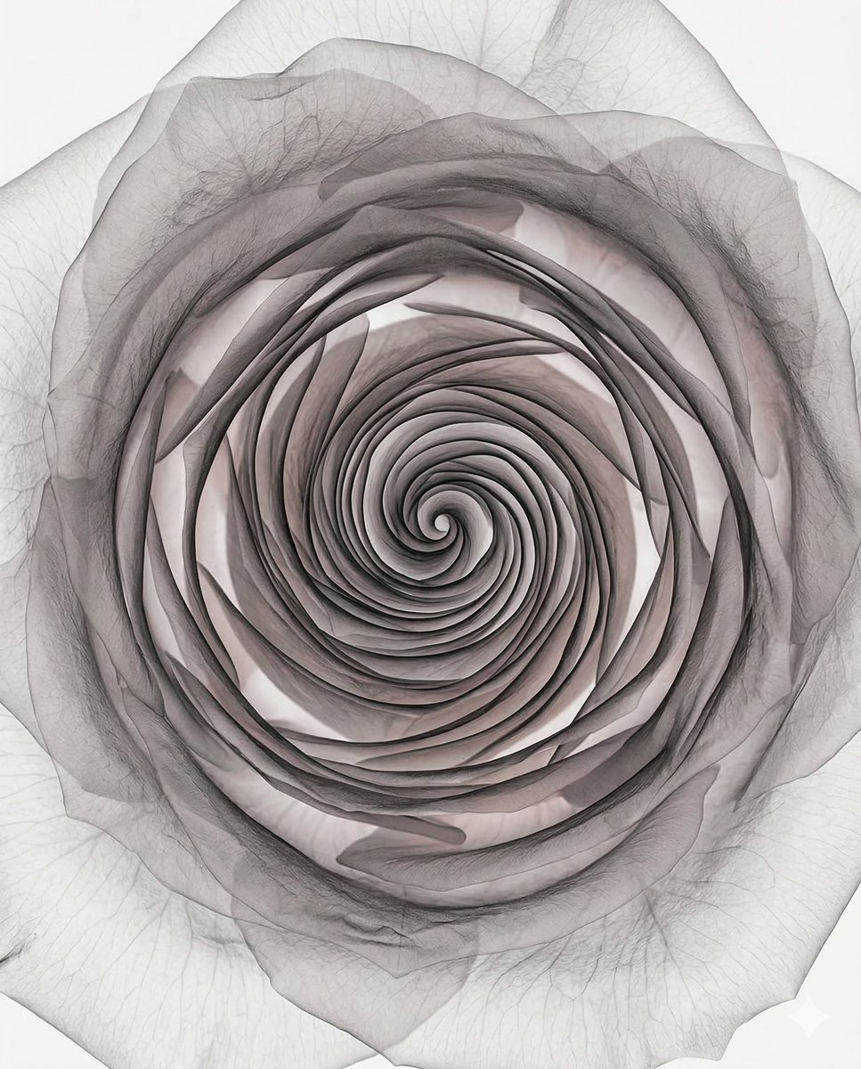 X-ray Transparent Art of Roses - Single Bloom Focus
